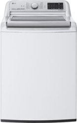 LG - 5.5 Cu. Ft. High-Efficiency Smart Top Load Washer with TurboWash3D Technology - White - Front_Zoom
