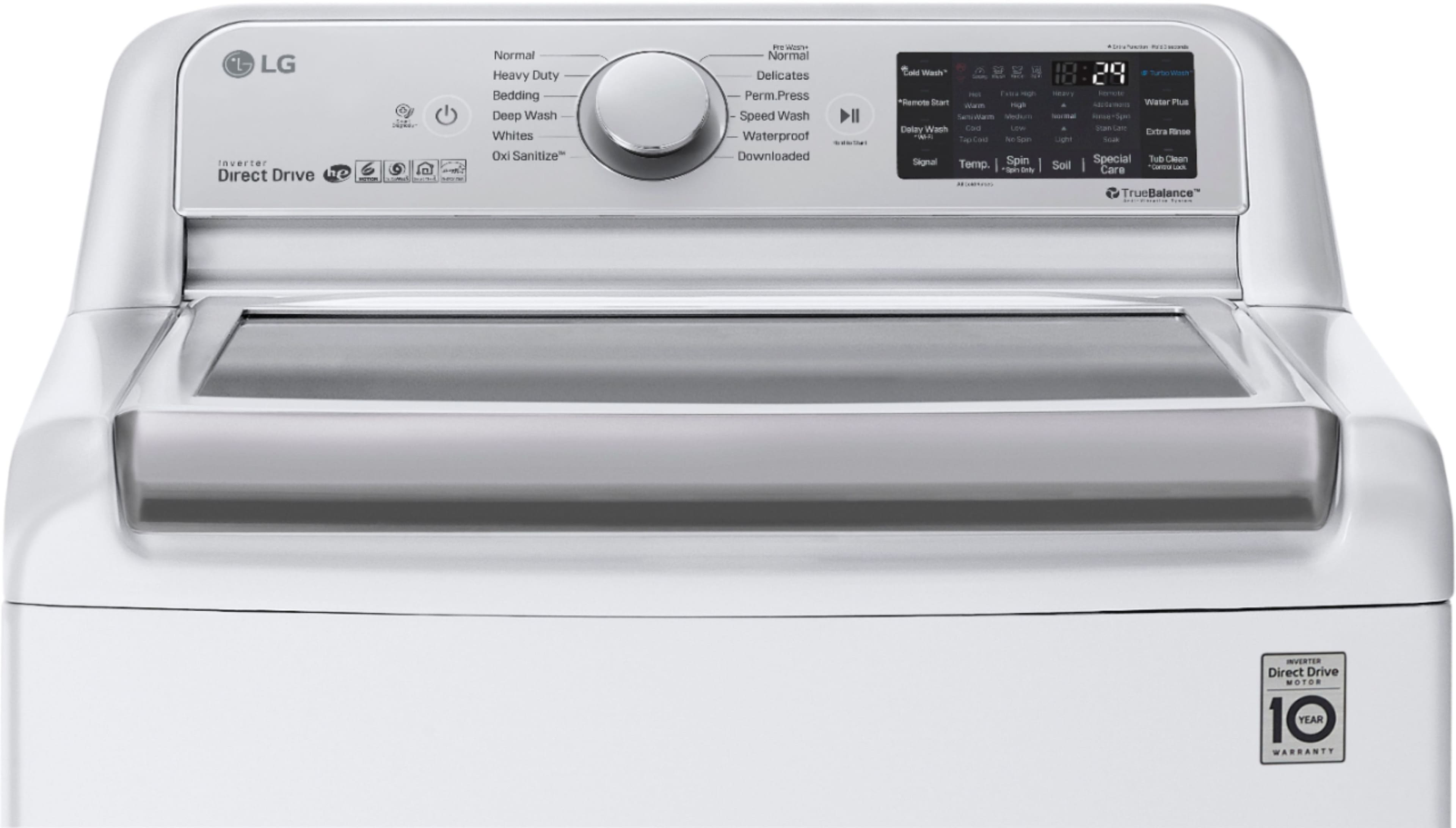 Alt View 1. LG - 5.5 Cu. Ft. High-Efficiency Smart Top Load Washer with TurboWash3D Technology - White.
