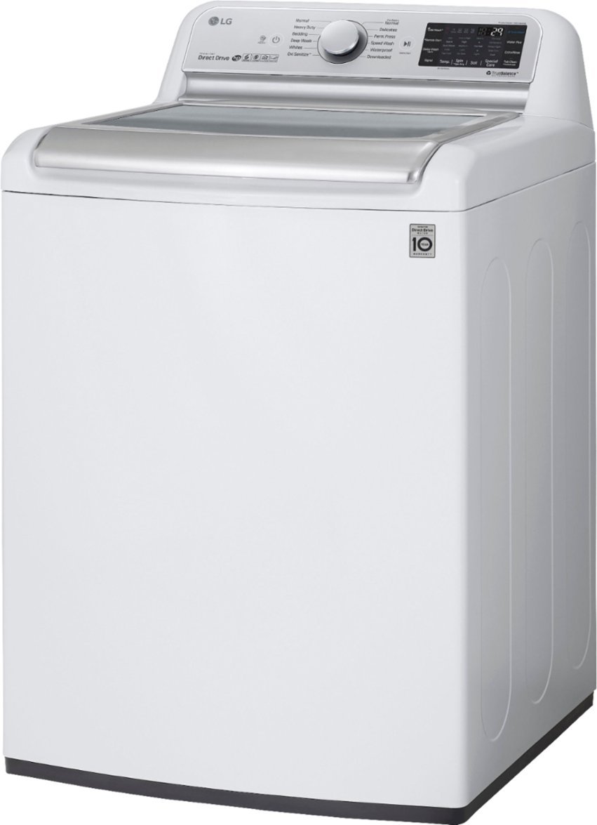 Zoom in on Left Zoom. LG - 5.5 Cu. Ft. High-Efficiency Smart Top Load Washer with TurboWash3D Technology - White.