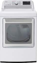 LG - 7.3 Cu. Ft. Smart Electric Dryer with Steam and Sensor Dry - White - Front_Standard