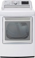LG - 7.3 Cu. Ft. Smart Electric Dryer with Steam and Sensor Dry - White - Front_Zoom