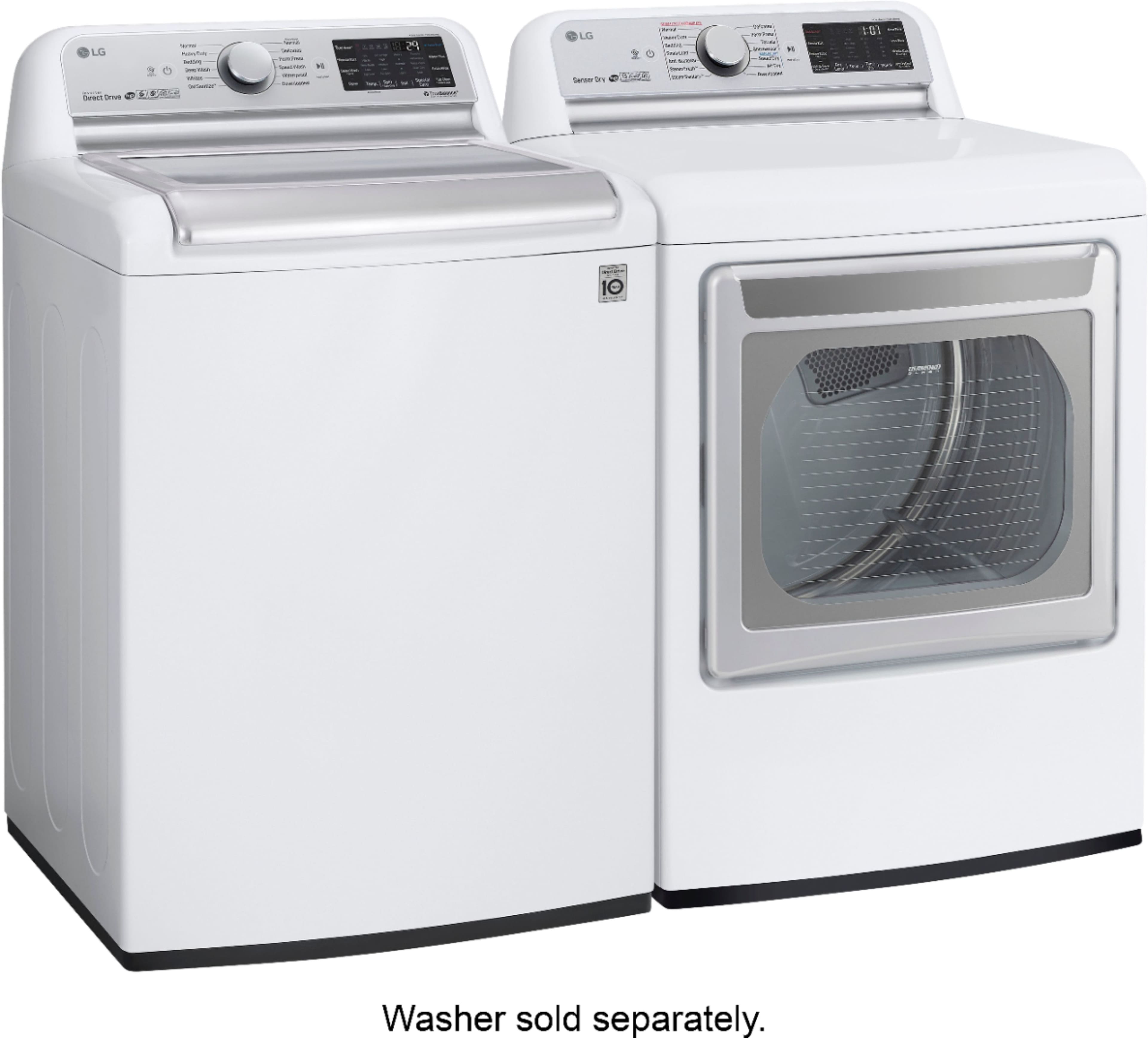 Alt View 12. LG - 7.3 Cu. Ft. Smart Gas Dryer with Steam and Sensor Dry - White.