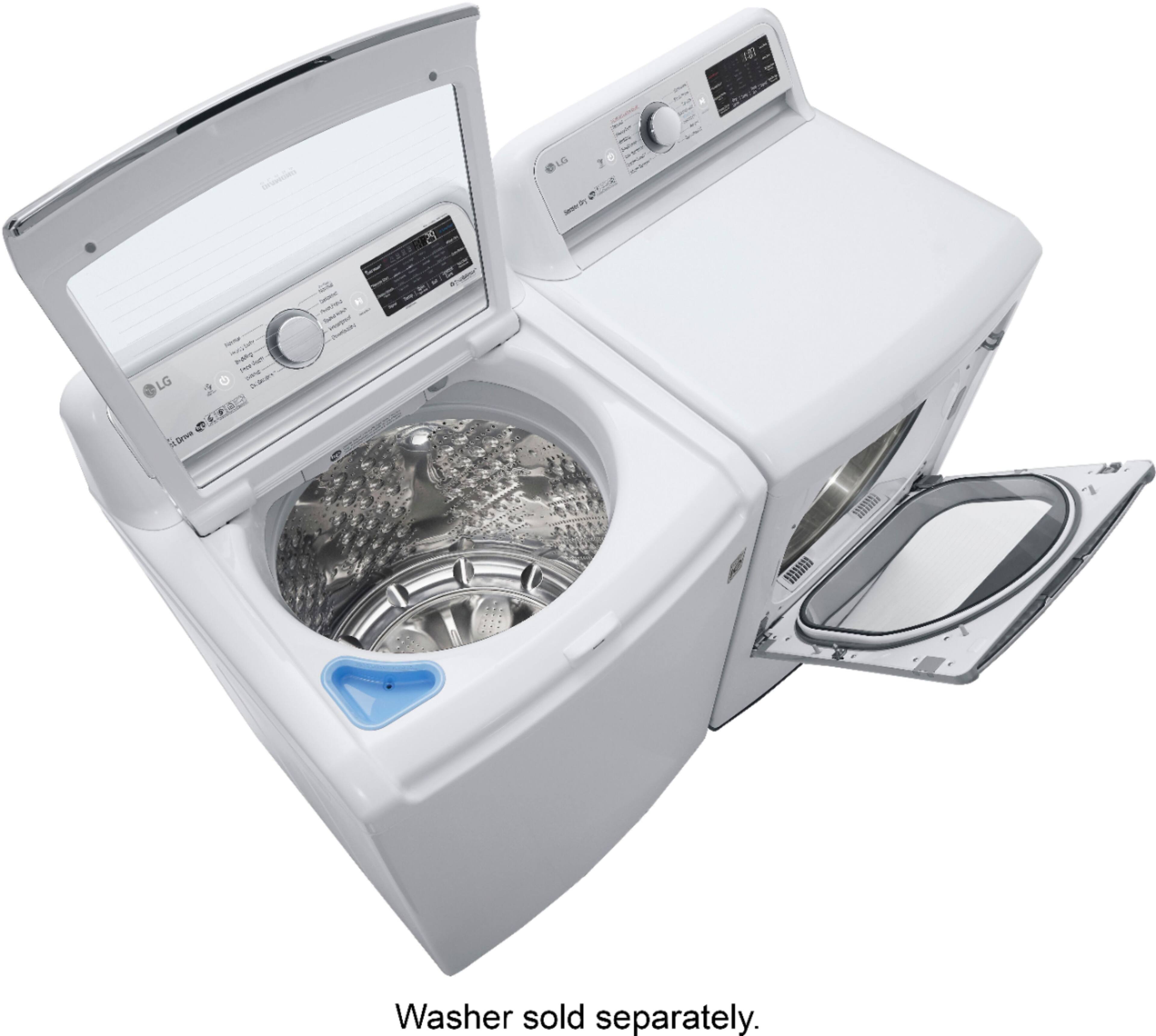 Alt View 14. LG - 7.3 Cu. Ft. Smart Gas Dryer with Steam and Sensor Dry - White.