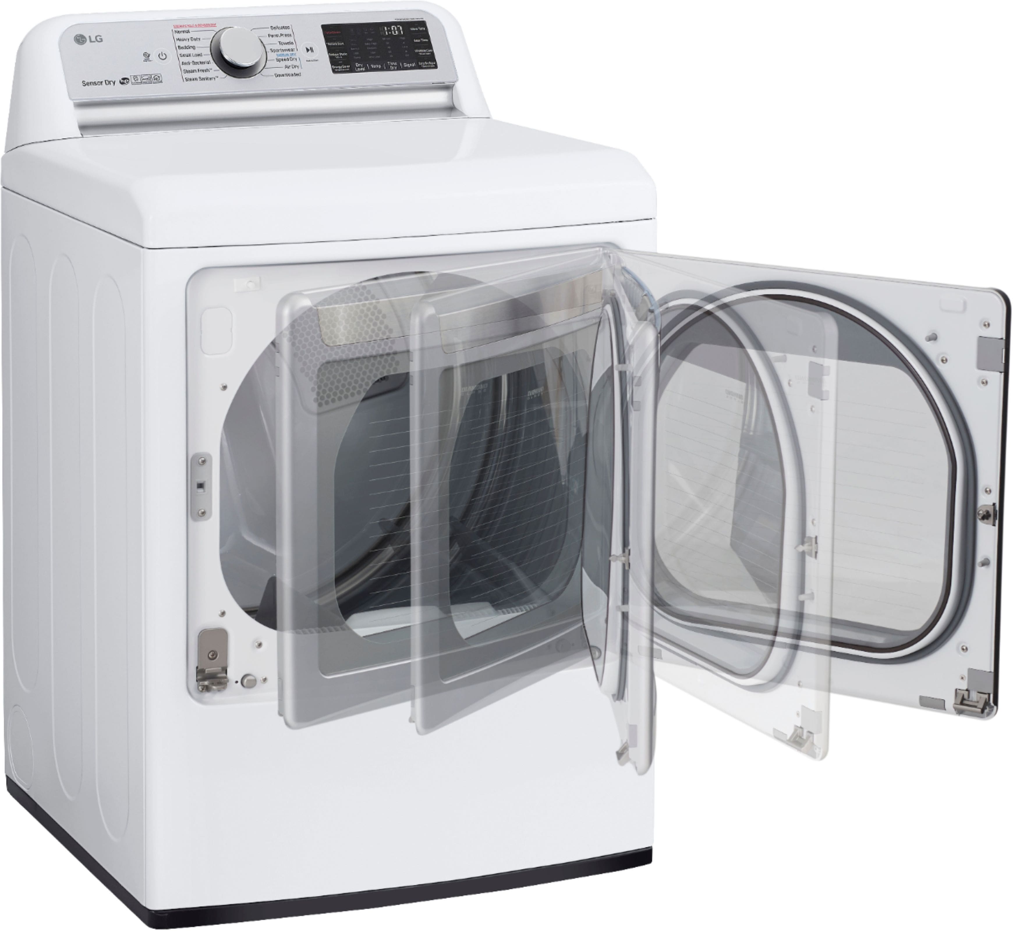 Alt View 16. LG - 7.3 Cu. Ft. Smart Gas Dryer with Steam and Sensor Dry - White.