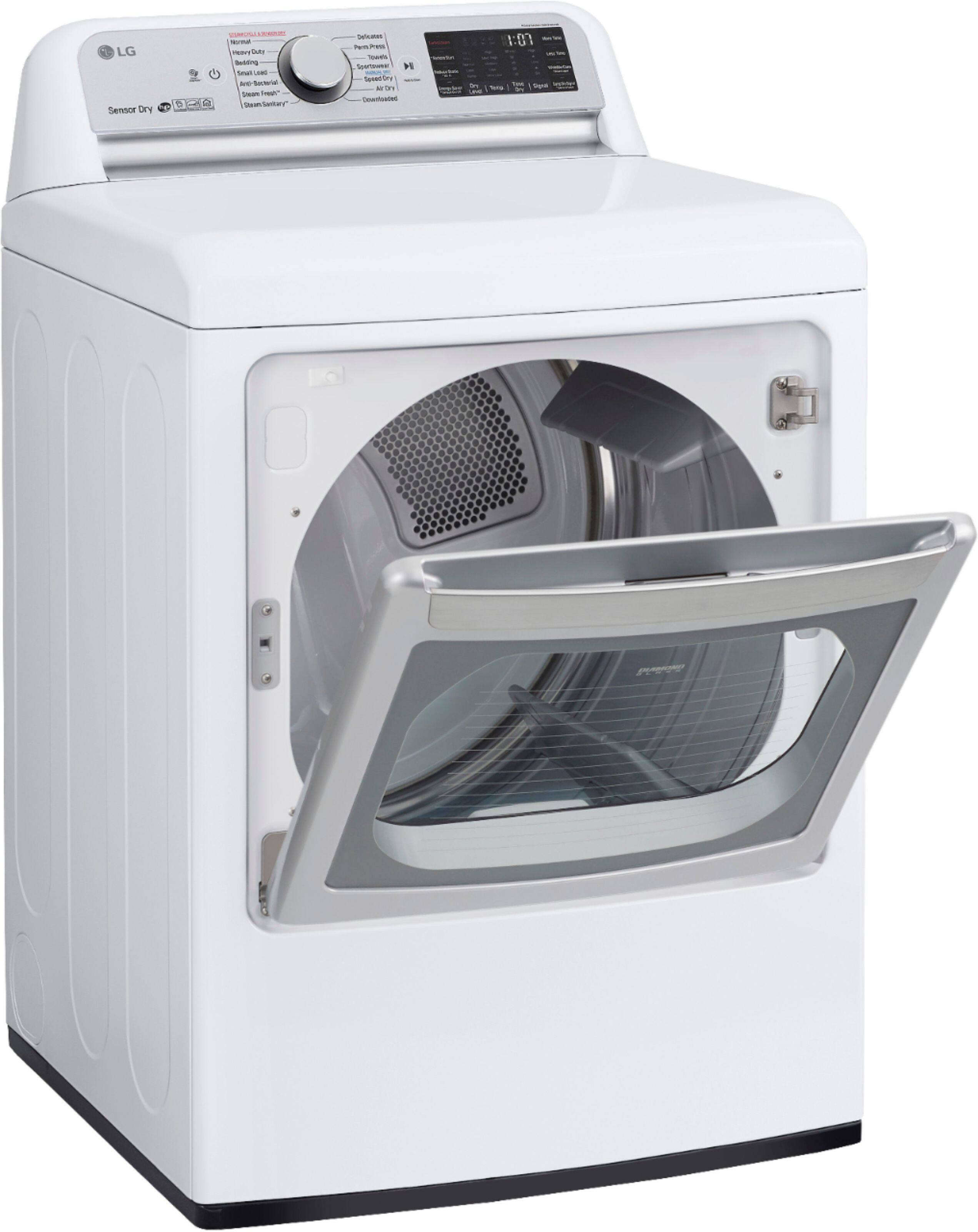 Alt View 17. LG - 7.3 Cu. Ft. Smart Gas Dryer with Steam and Sensor Dry - White.