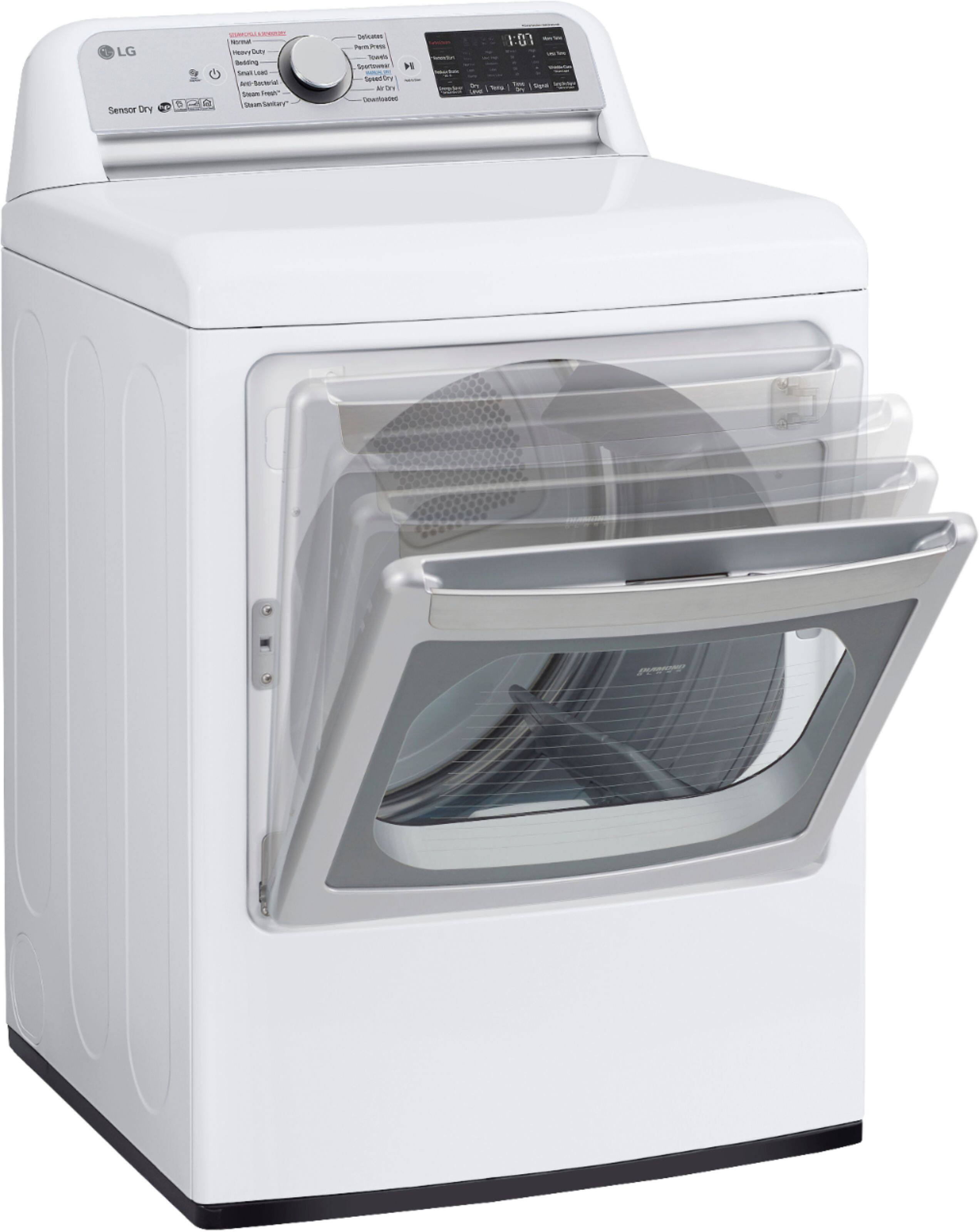 Alt View 18. LG - 7.3 Cu. Ft. Smart Gas Dryer with Steam and Sensor Dry - White.