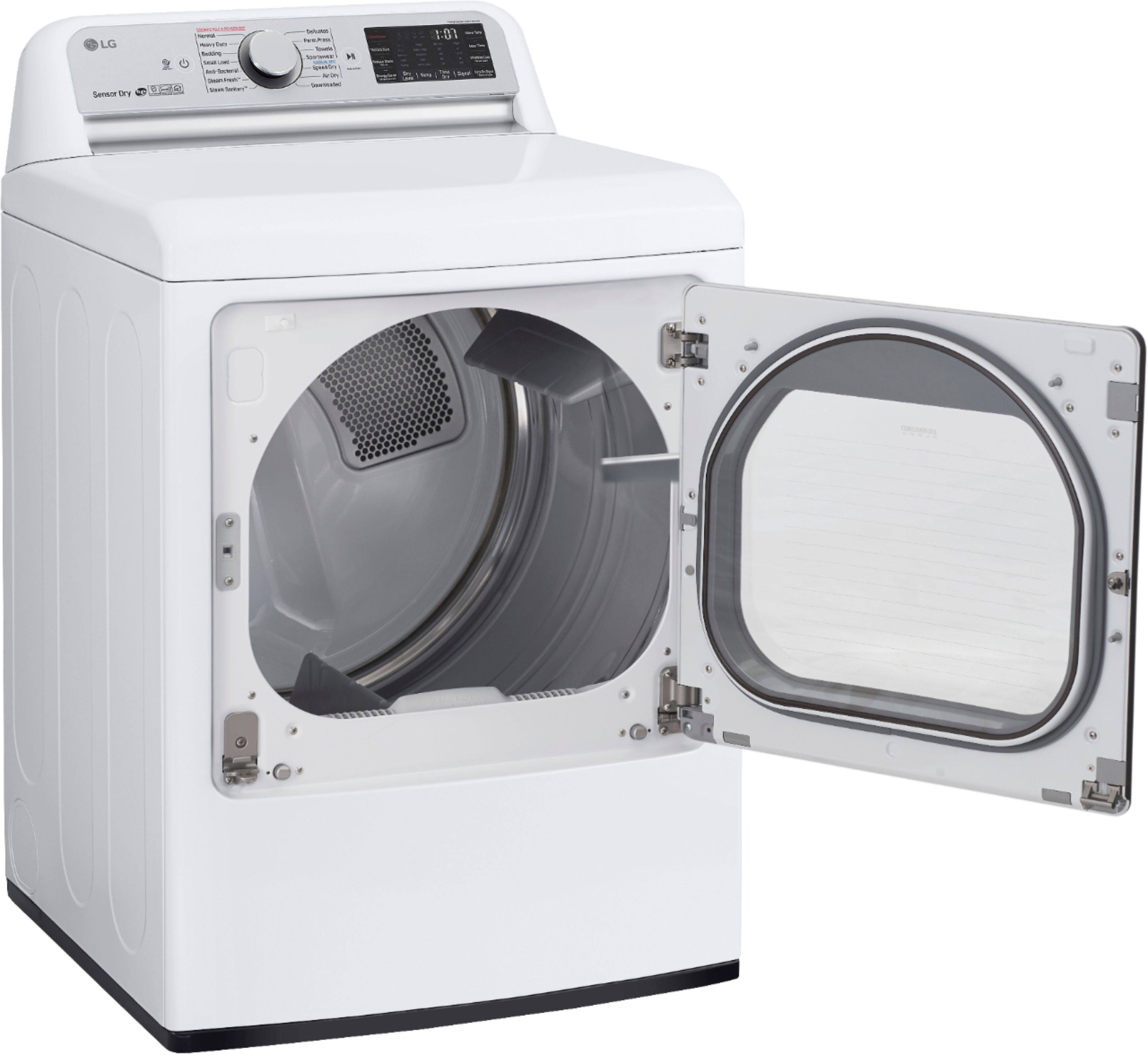 Alt View 19. LG - 7.3 Cu. Ft. Smart Gas Dryer with Steam and Sensor Dry - White.