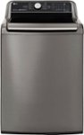 Front. LG - 5.5 Cu. Ft. High-Efficiency Smart Top Load Washer with TurboWash3D Technology - Graphite Steel.