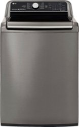LG - 5.5 Cu. Ft. High-Efficiency Smart Top Load Washer with TurboWash3D Technology - Graphite Steel - Front_Zoom
