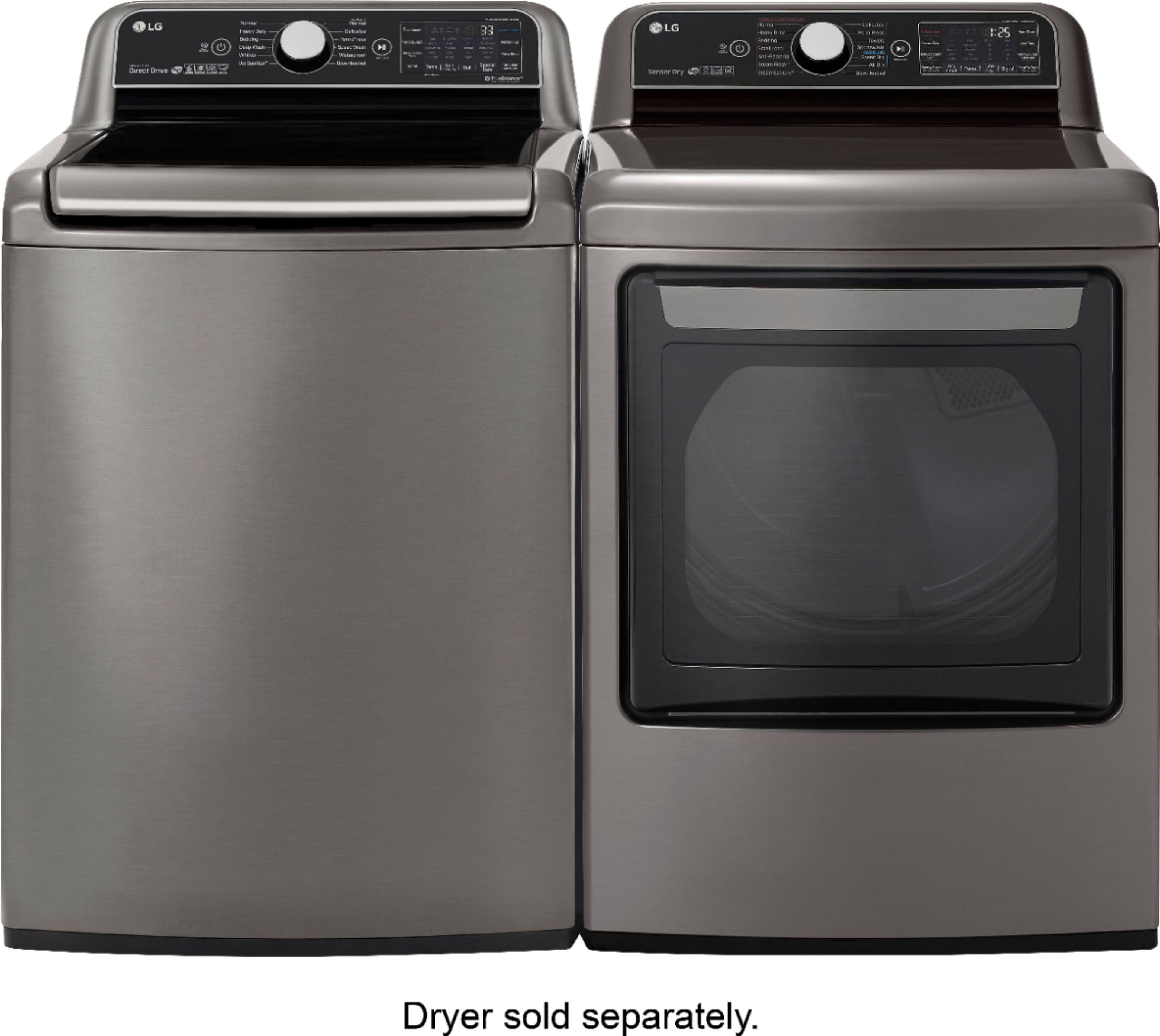 Alt View 11. LG - 5.5 Cu. Ft. High-Efficiency Smart Top Load Washer with TurboWash3D Technology - Graphite Steel.