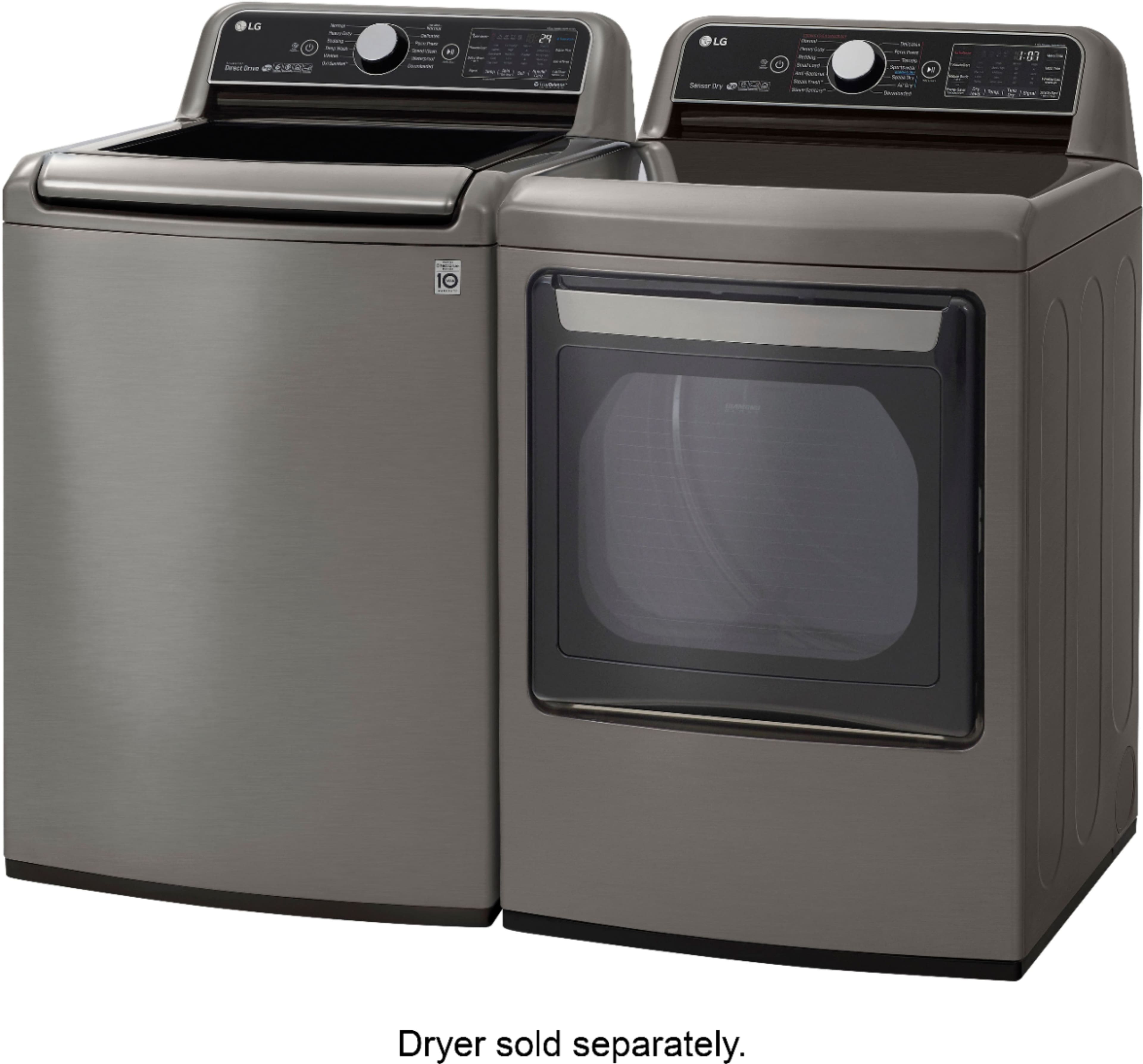 Alt View 13. LG - 5.5 Cu. Ft. High-Efficiency Smart Top Load Washer with TurboWash3D Technology - Graphite Steel.