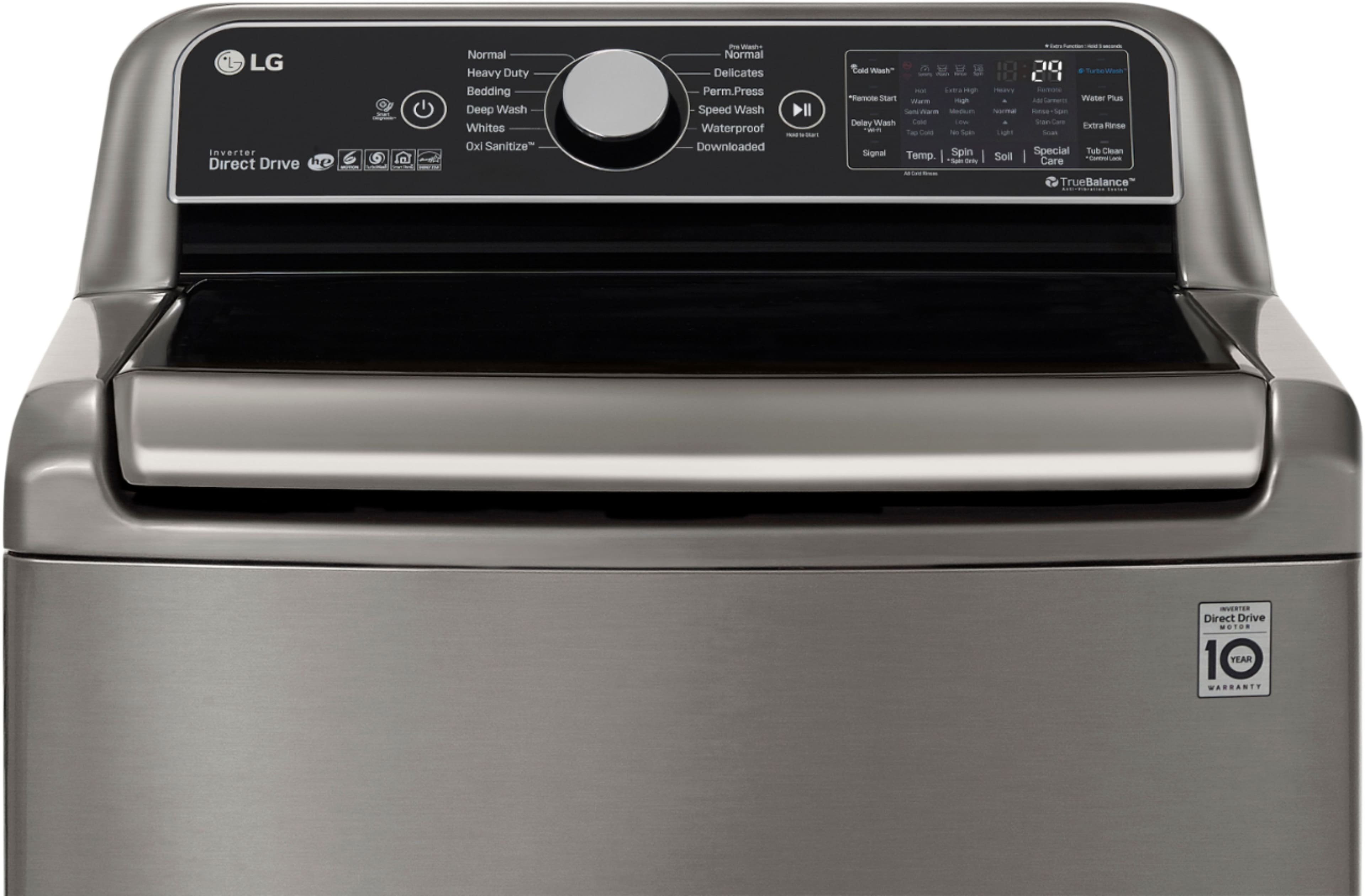 Alt View 1. LG - 5.5 Cu. Ft. High-Efficiency Smart Top Load Washer with TurboWash3D Technology - Graphite Steel.