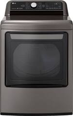 LG - 7.3 Cu. Ft. Smart Gas Dryer with Steam and Sensor Dry - Graphite Steel - Front_Standard