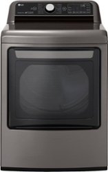LG - 7.3 Cu. Ft. Smart Gas Dryer with Steam and Sensor Dry - Graphite Steel - Front_Zoom