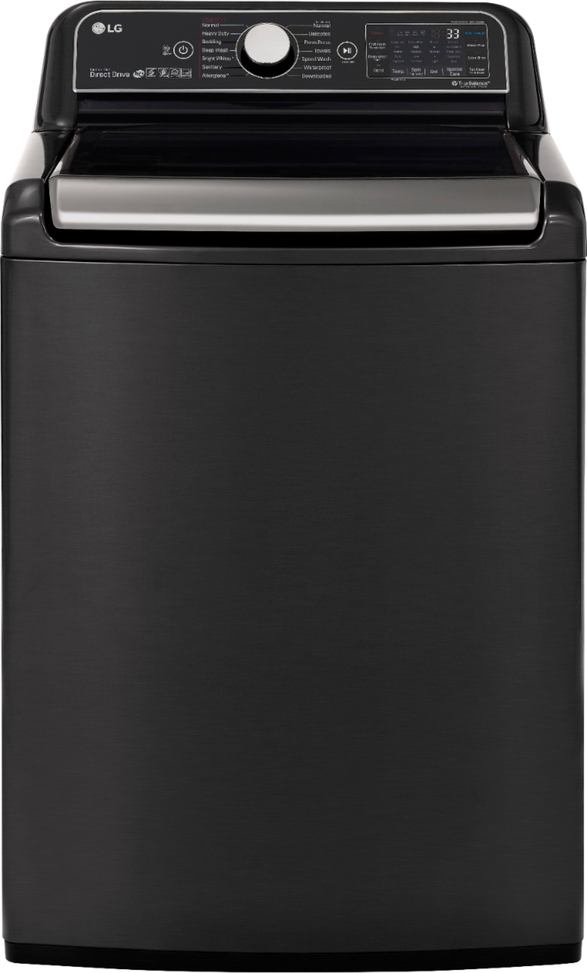 Lg 5 5 Cu Ft 14 Cycle Top Loading Washer With Steam Black Steel Wt7900hba Best Buy