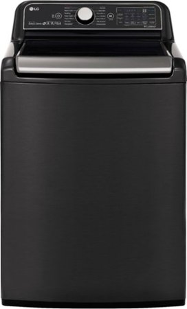 LG - 5.5 Cu. Ft. High-Efficiency Smart Top-Load Washer with Steam and TurboWash3D Technology - Black steel