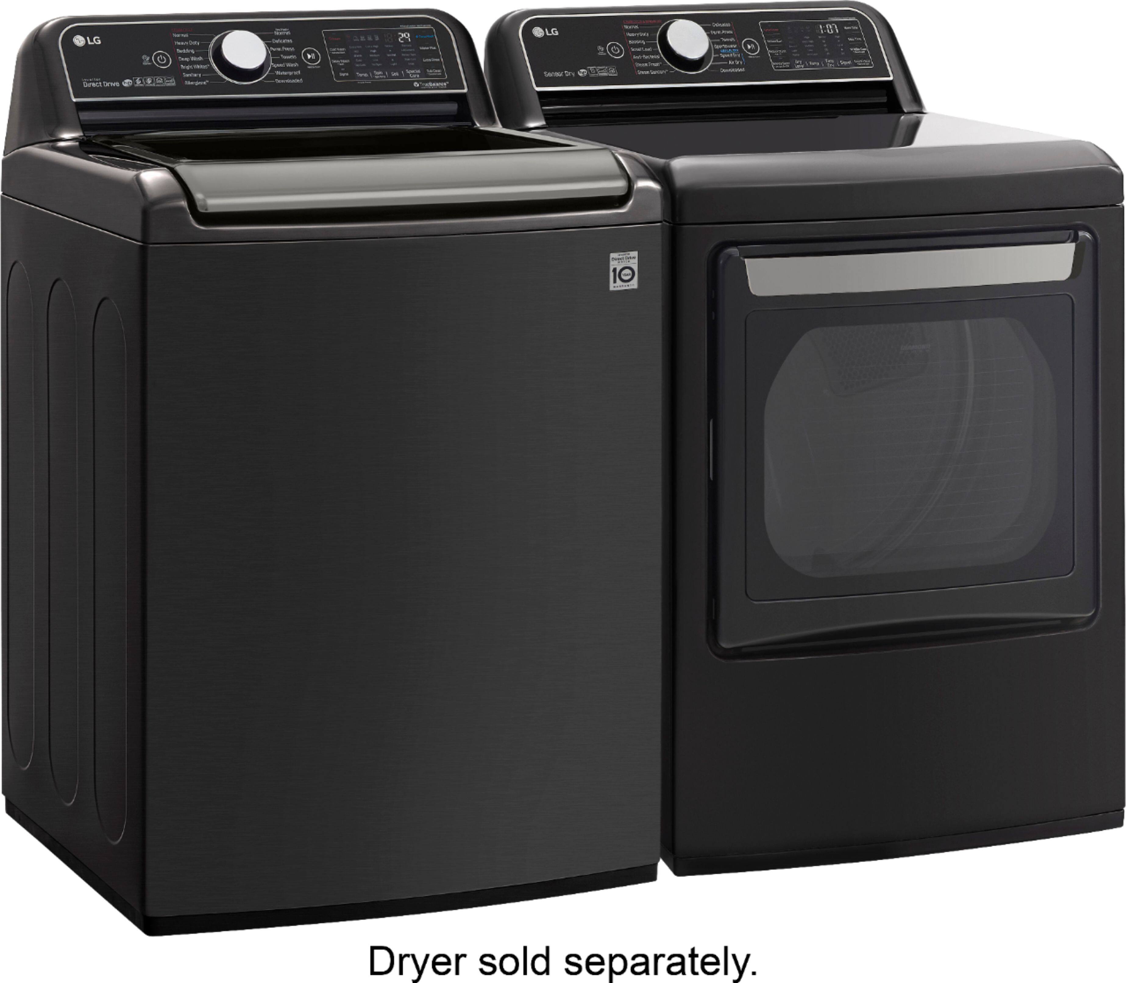 Alt View 18. LG - 5.5 Cu. Ft. High-Efficiency Smart Top Load Washer with Steam and TurboWash3D Technology - Black Steel.