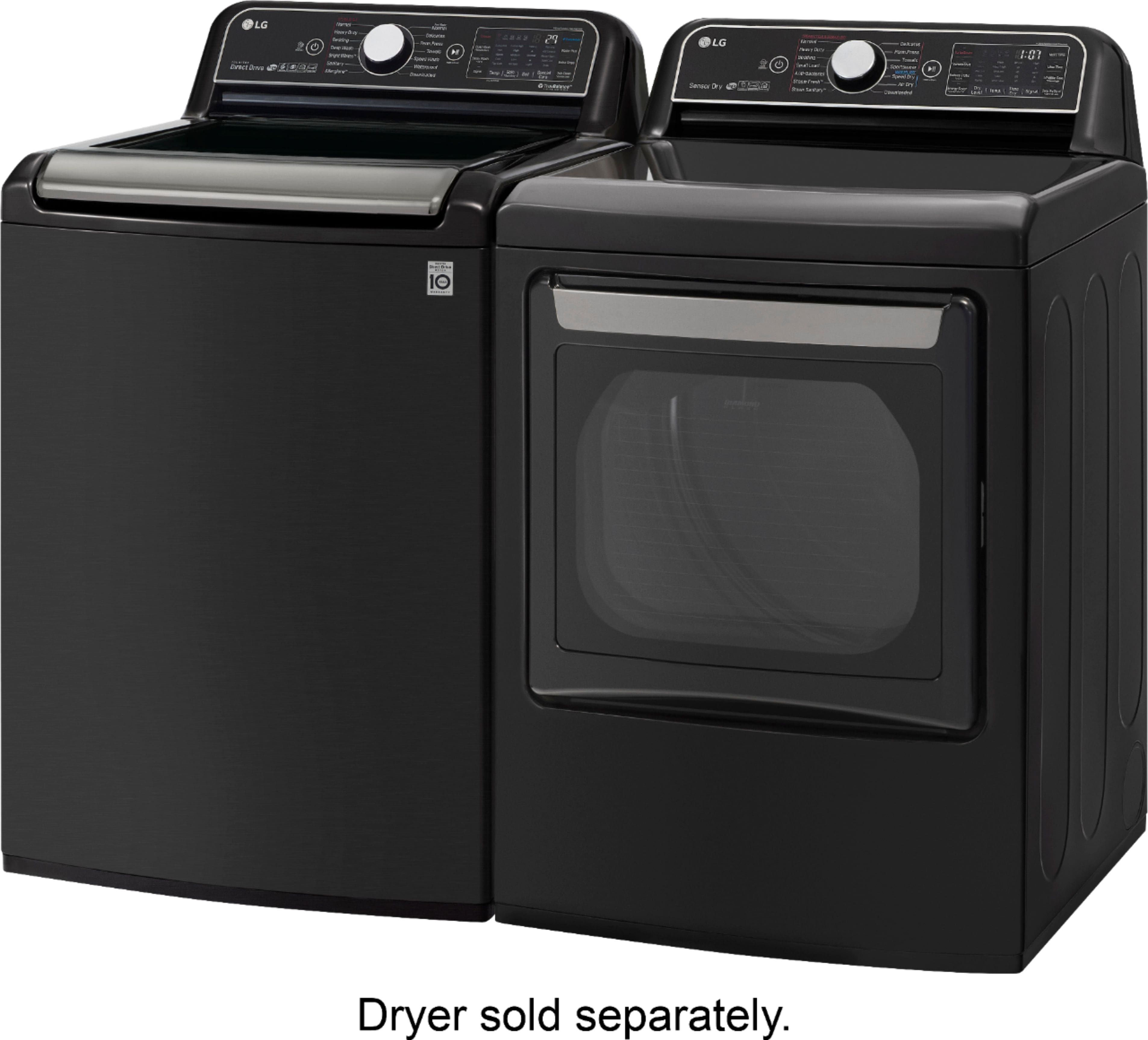Alt View 19. LG - 5.5 Cu. Ft. High-Efficiency Smart Top Load Washer with Steam and TurboWash3D Technology - Black Steel.