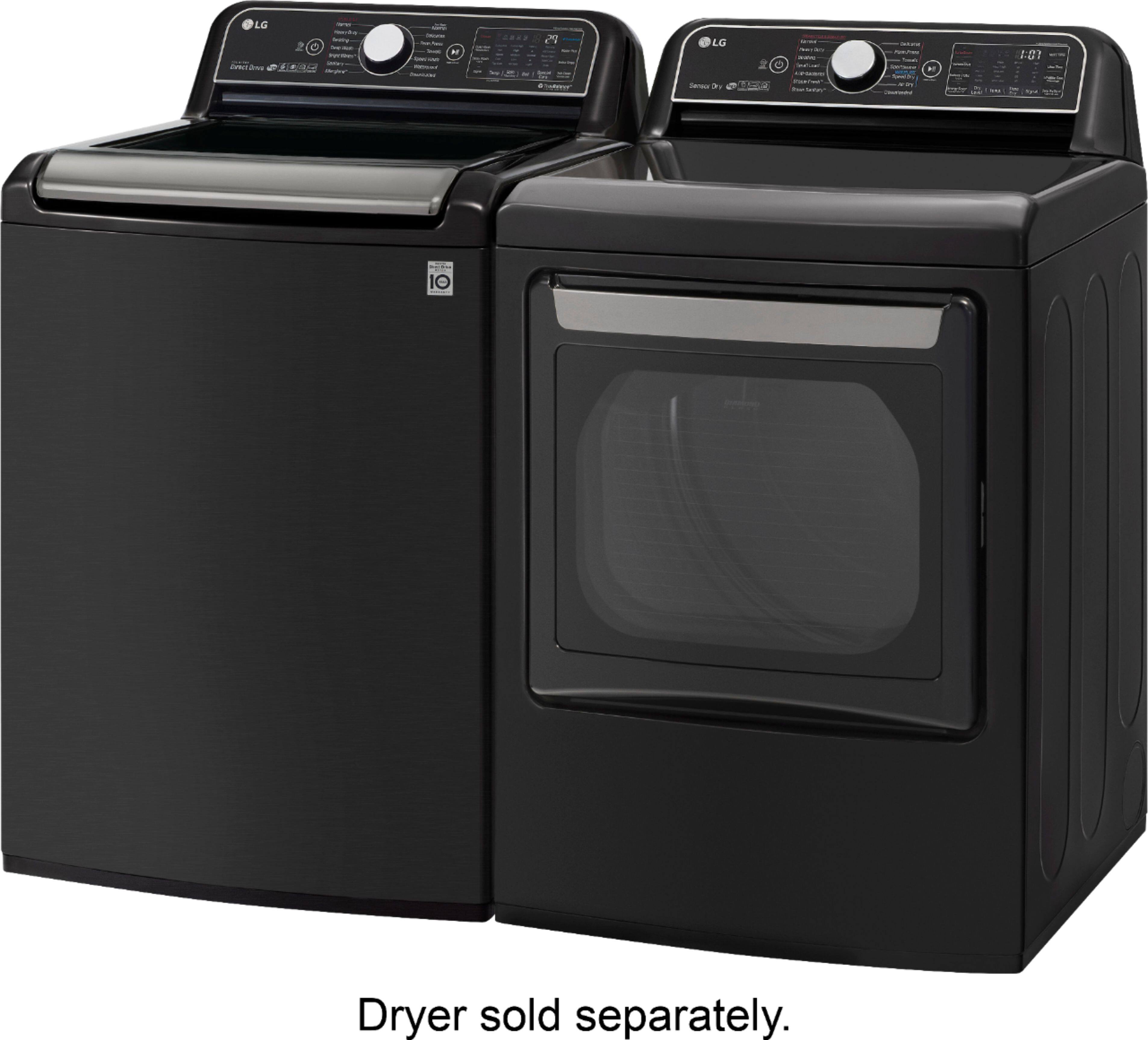 Alt View 19. LG - 5.5 Cu. Ft. High-Efficiency Smart Top Load Washer with Steam and TurboWash3D Technology - Black Steel.
