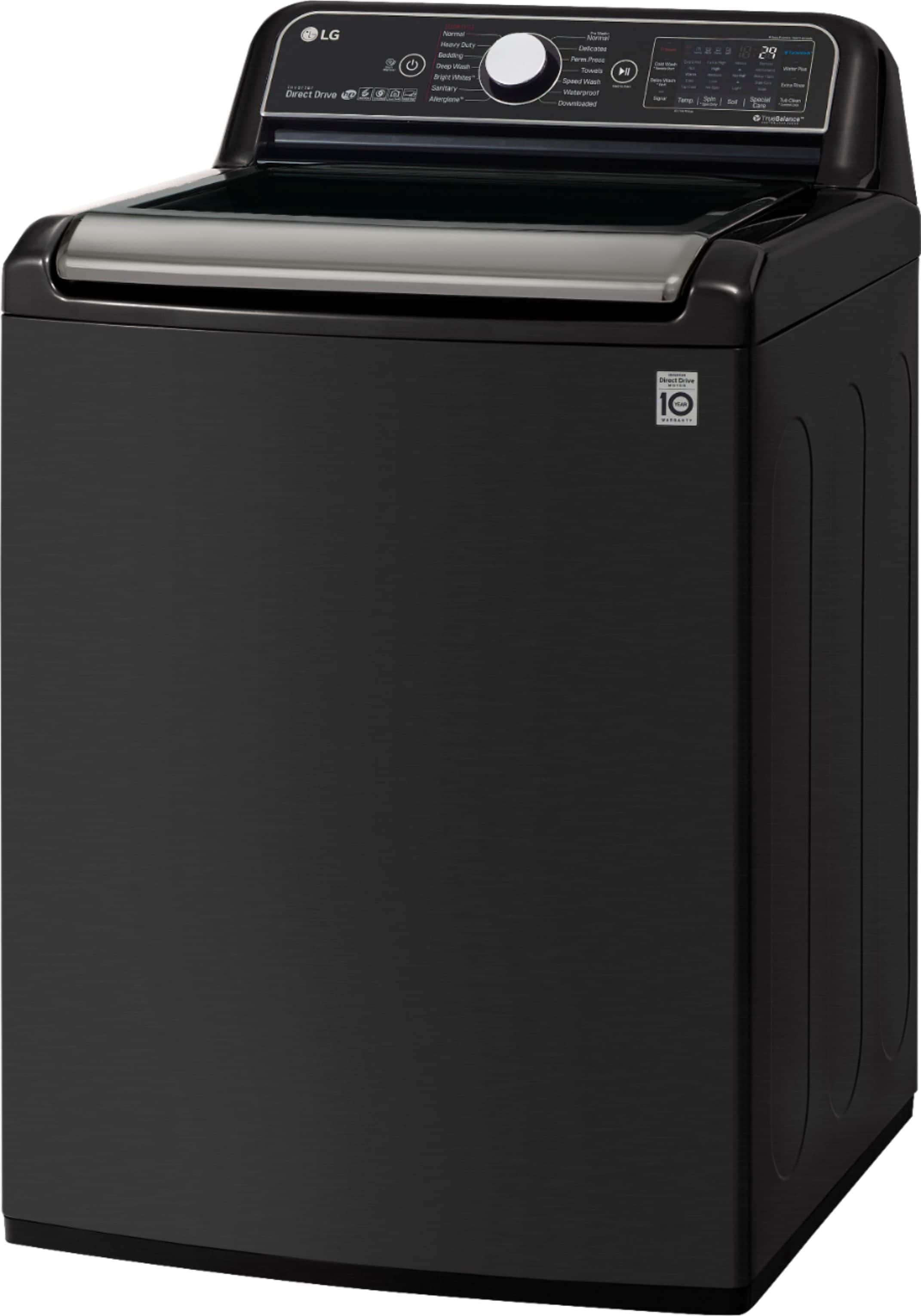 Alt View 13. LG - 5.5 Cu. Ft. High-Efficiency Smart Top Load Washer with Steam and TurboWash3D Technology - Black Steel.
