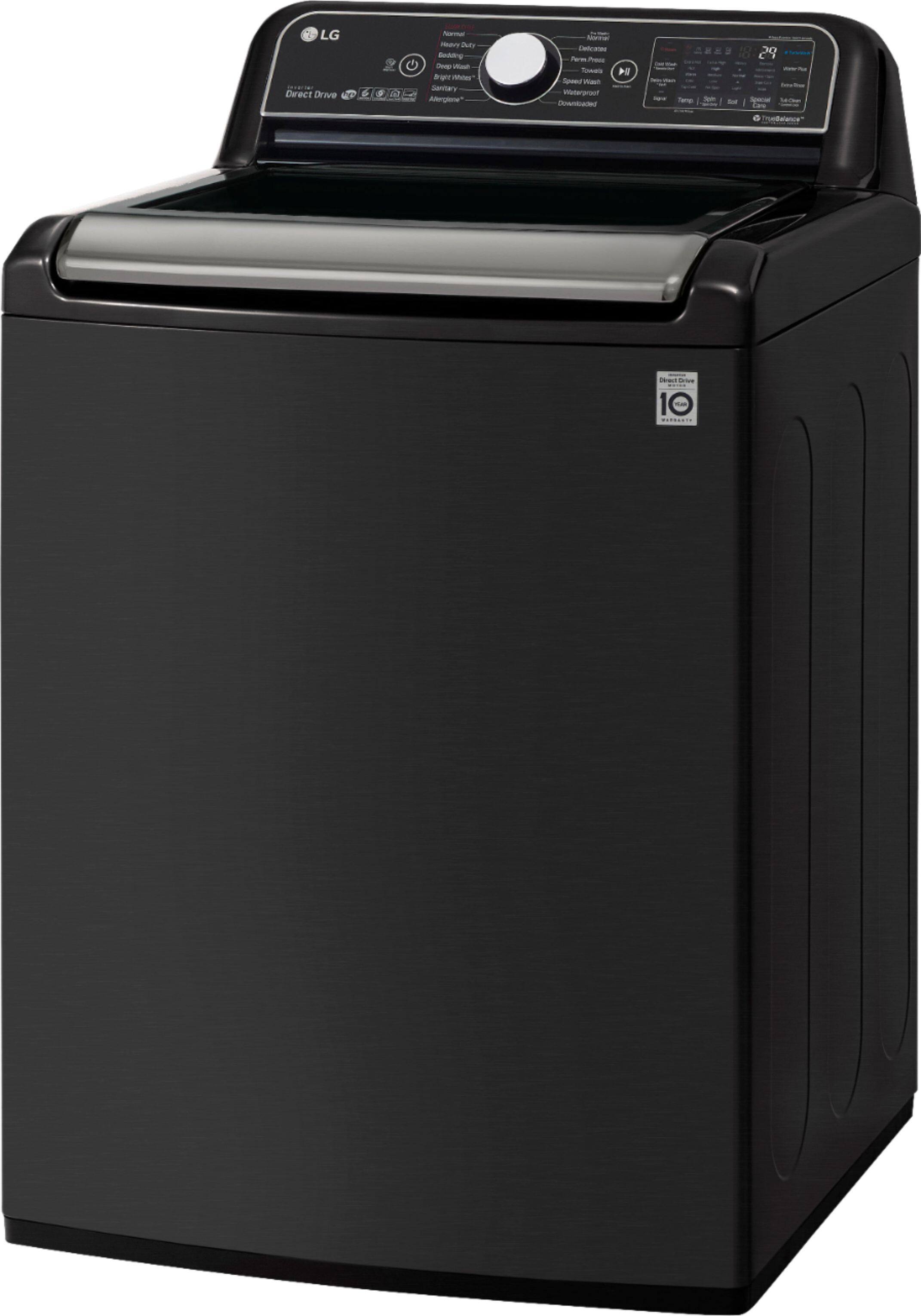 Alt View 13. LG - 5.5 Cu. Ft. High-Efficiency Smart Top Load Washer with Steam and TurboWash3D Technology - Black Steel.
