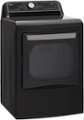 Angle. LG - 7.3 Cu. Ft. Smart Electric Dryer with Steam and Sensor Dry - Black Steel.