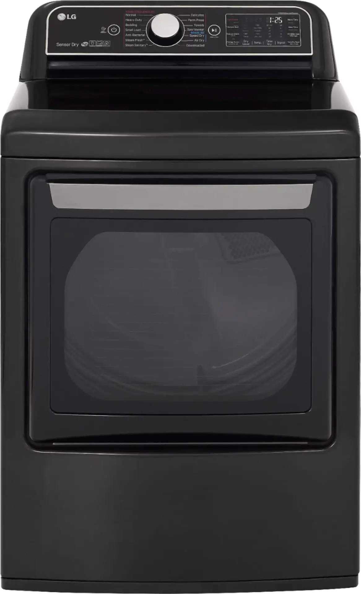 LG 7.3 Cu. Ft. Smart Electric Dryer with Steam and Sensor Dry Black ...