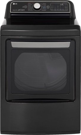 LG - 7.3 Cu. Ft. Smart Electric Dryer with Steam and Sensor Dry - Black steel