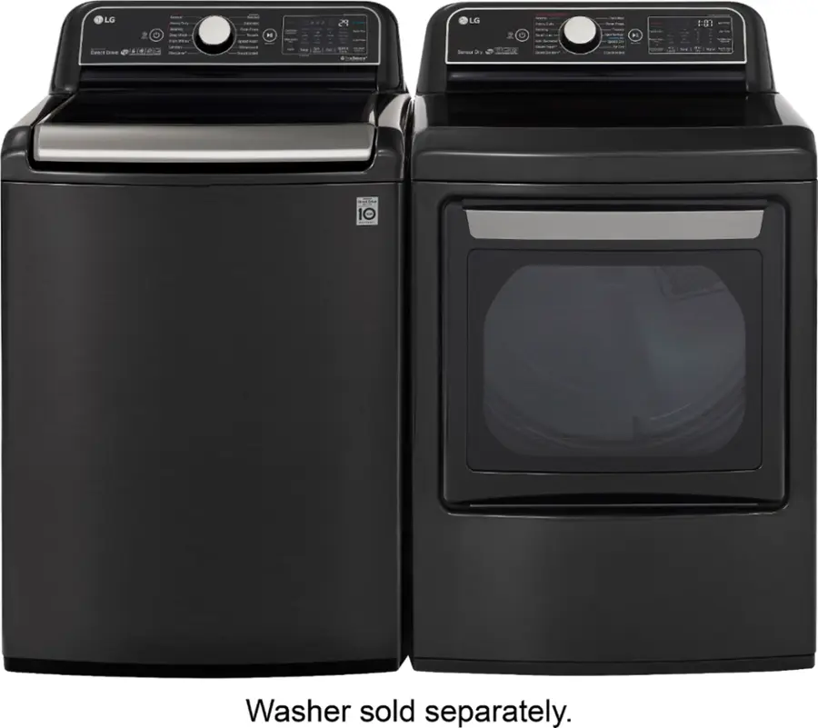 Alt View 11. LG - 7.3 Cu. Ft. Smart Electric Dryer with Steam and Sensor Dry - Black Steel.