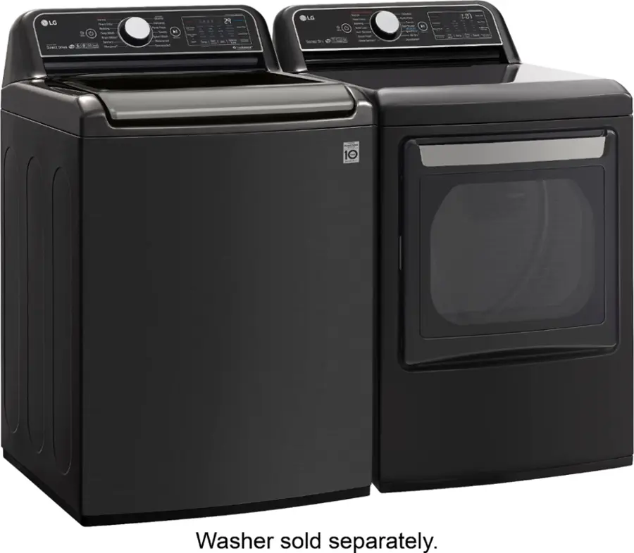 Alt View 14. LG - 7.3 Cu. Ft. Smart Electric Dryer with Steam and Sensor Dry - Black Steel.
