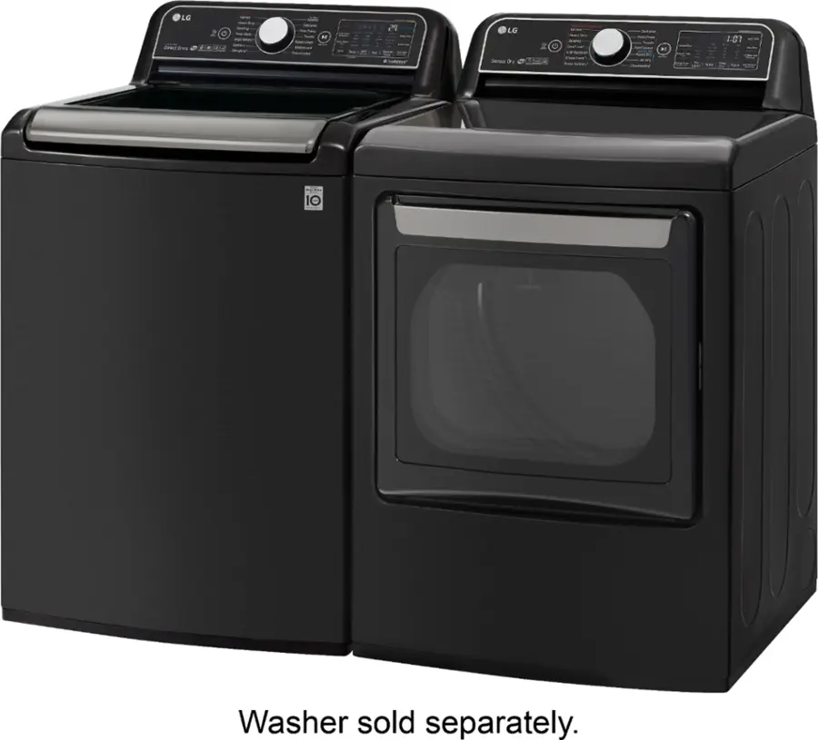 Alt View 15. LG - 7.3 Cu. Ft. Smart Electric Dryer with Steam and Sensor Dry - Black Steel.