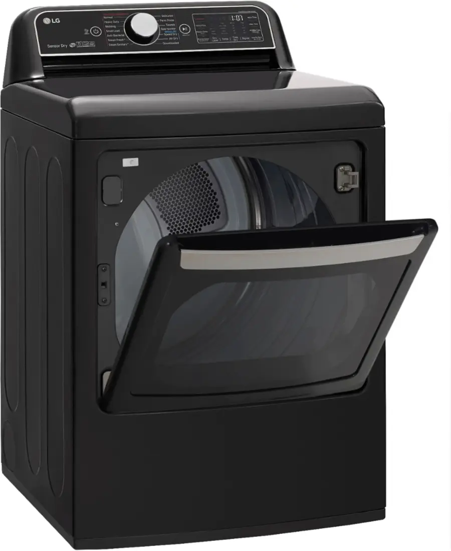 Alt View 17. LG - 7.3 Cu. Ft. Smart Electric Dryer with Steam and Sensor Dry - Black Steel.