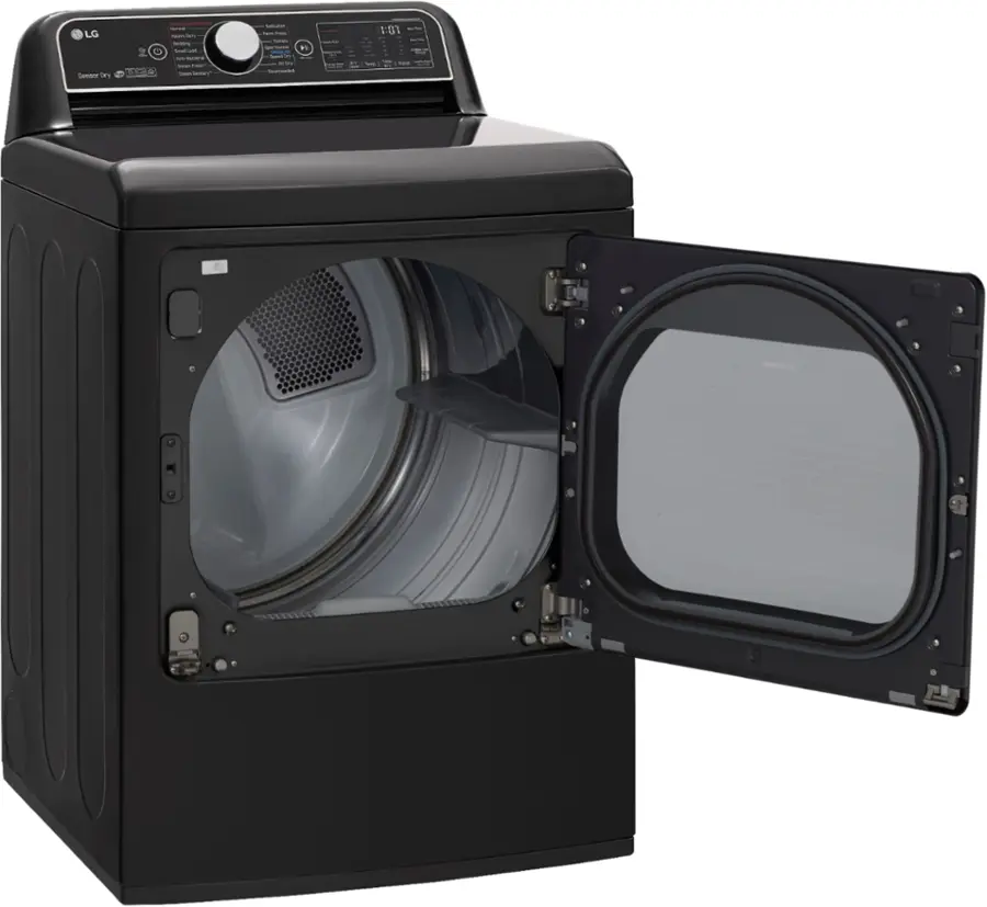 Alt View 20. LG - 7.3 Cu. Ft. Smart Electric Dryer with Steam and Sensor Dry - Black Steel.