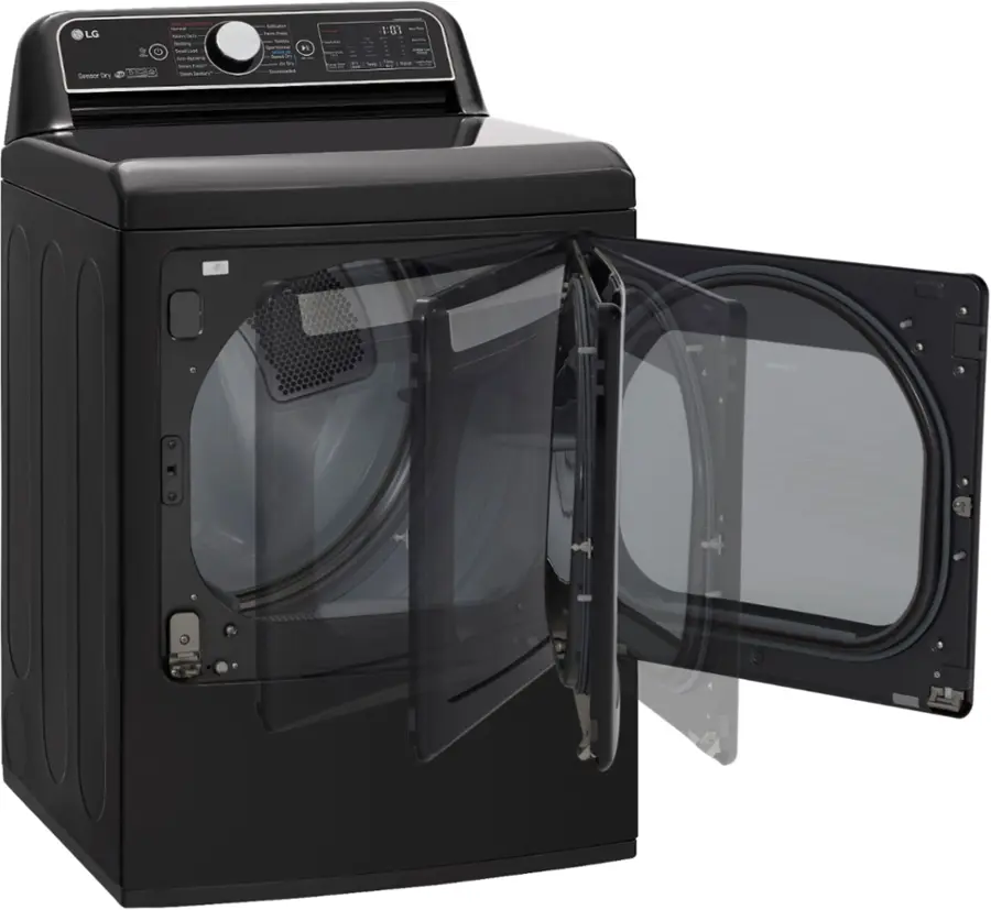 Alt View 21. LG - 7.3 Cu. Ft. Smart Electric Dryer with Steam and Sensor Dry - Black Steel.