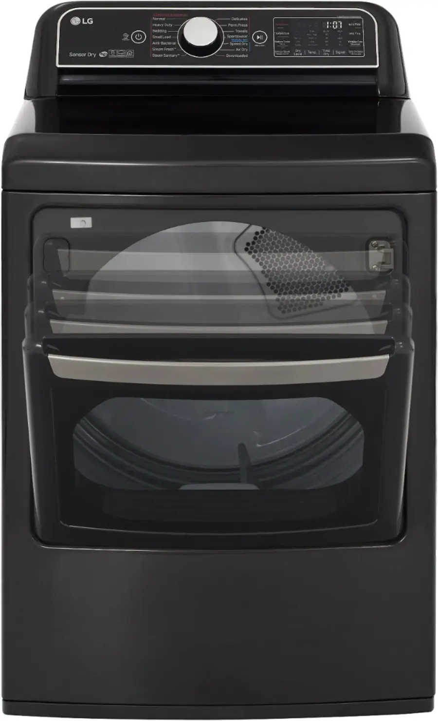 Alt View 23. LG - 7.3 Cu. Ft. Smart Electric Dryer with Steam and Sensor Dry - Black Steel.