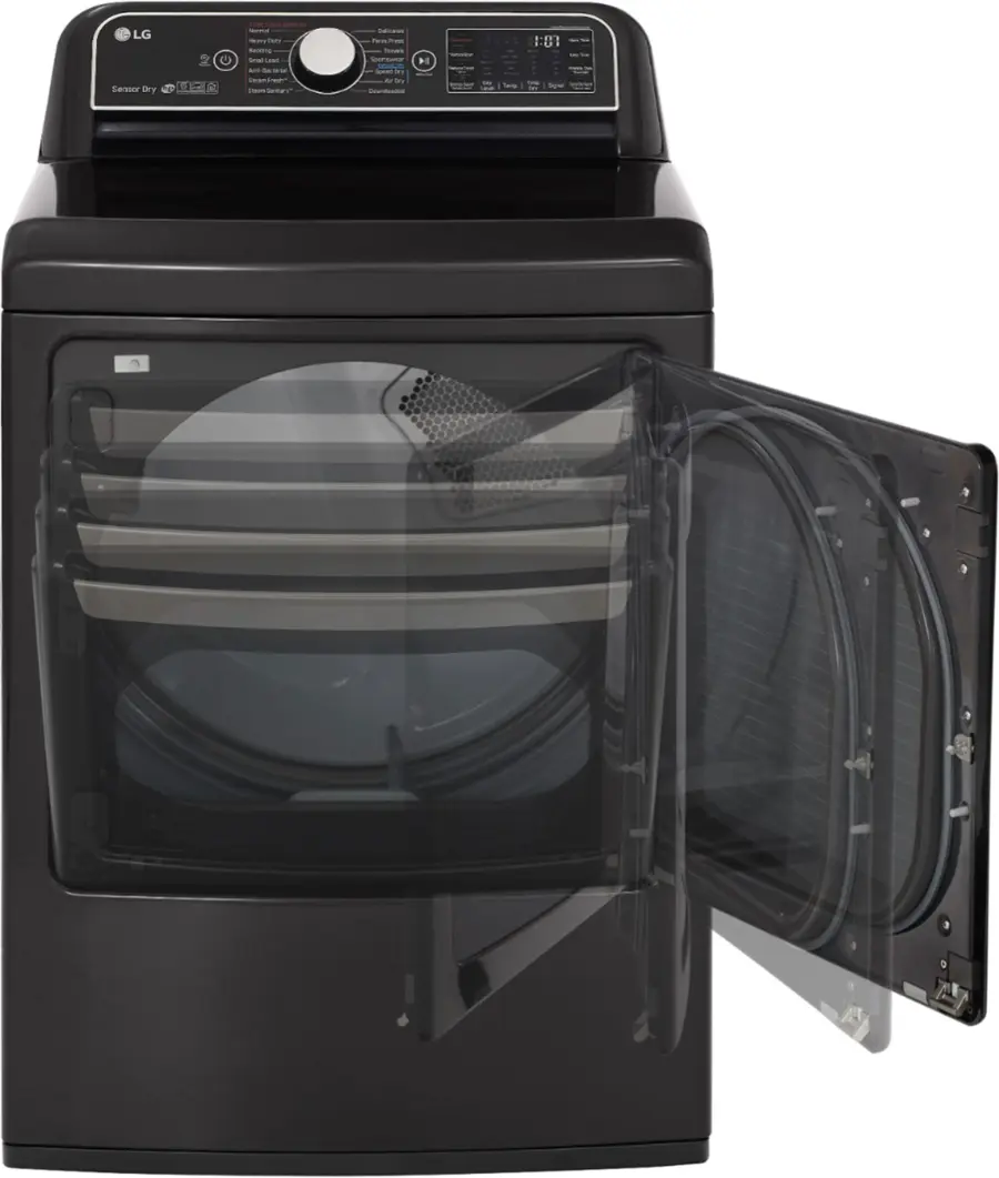 Alt View 24. LG - 7.3 Cu. Ft. Smart Electric Dryer with Steam and Sensor Dry - Black Steel.