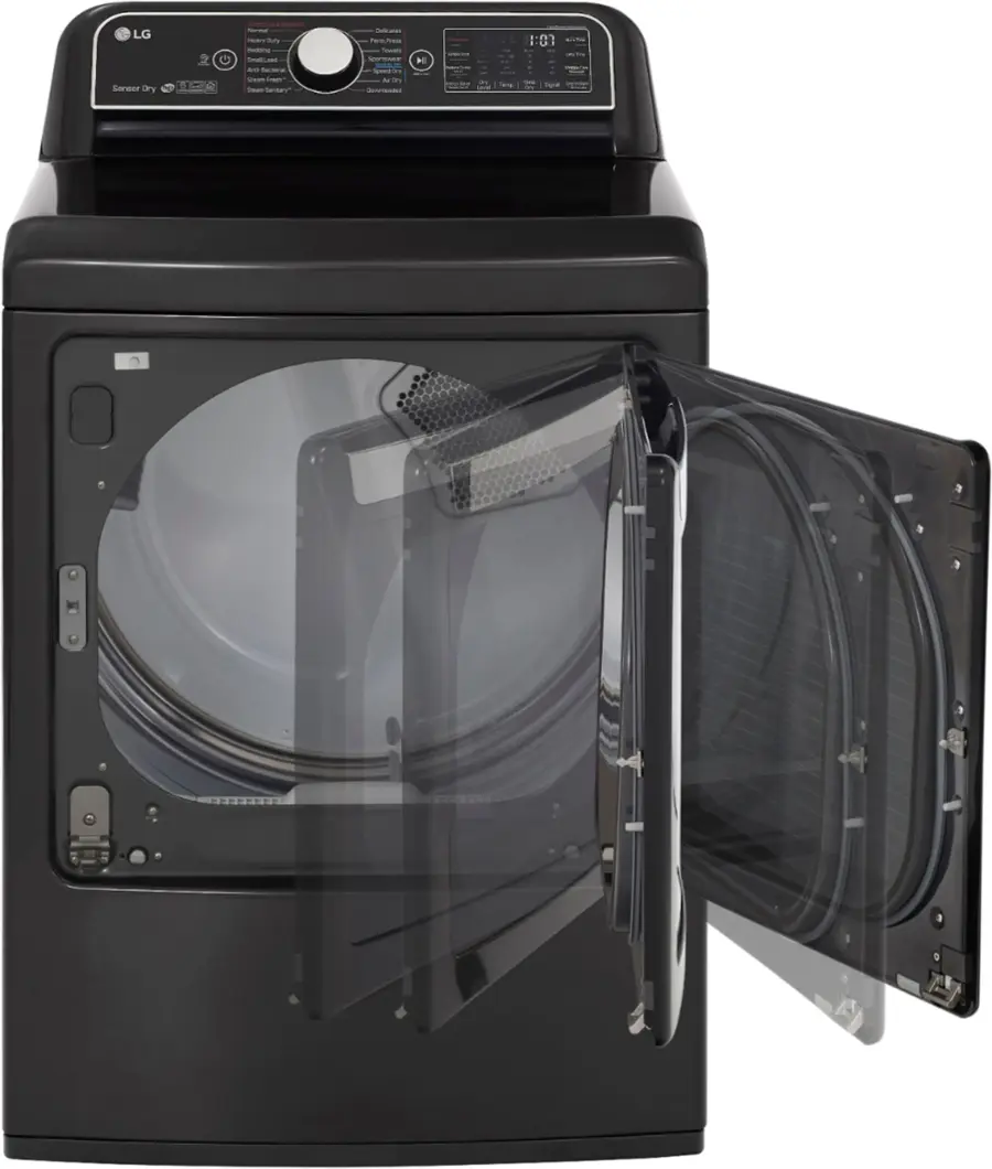Alt View 26. LG - 7.3 Cu. Ft. Smart Electric Dryer with Steam and Sensor Dry - Black Steel.