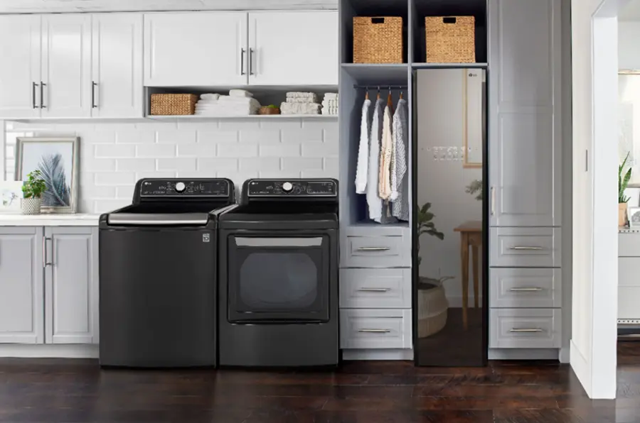 Alt View 27. LG - 7.3 Cu. Ft. Smart Electric Dryer with Steam and Sensor Dry - Black Steel.