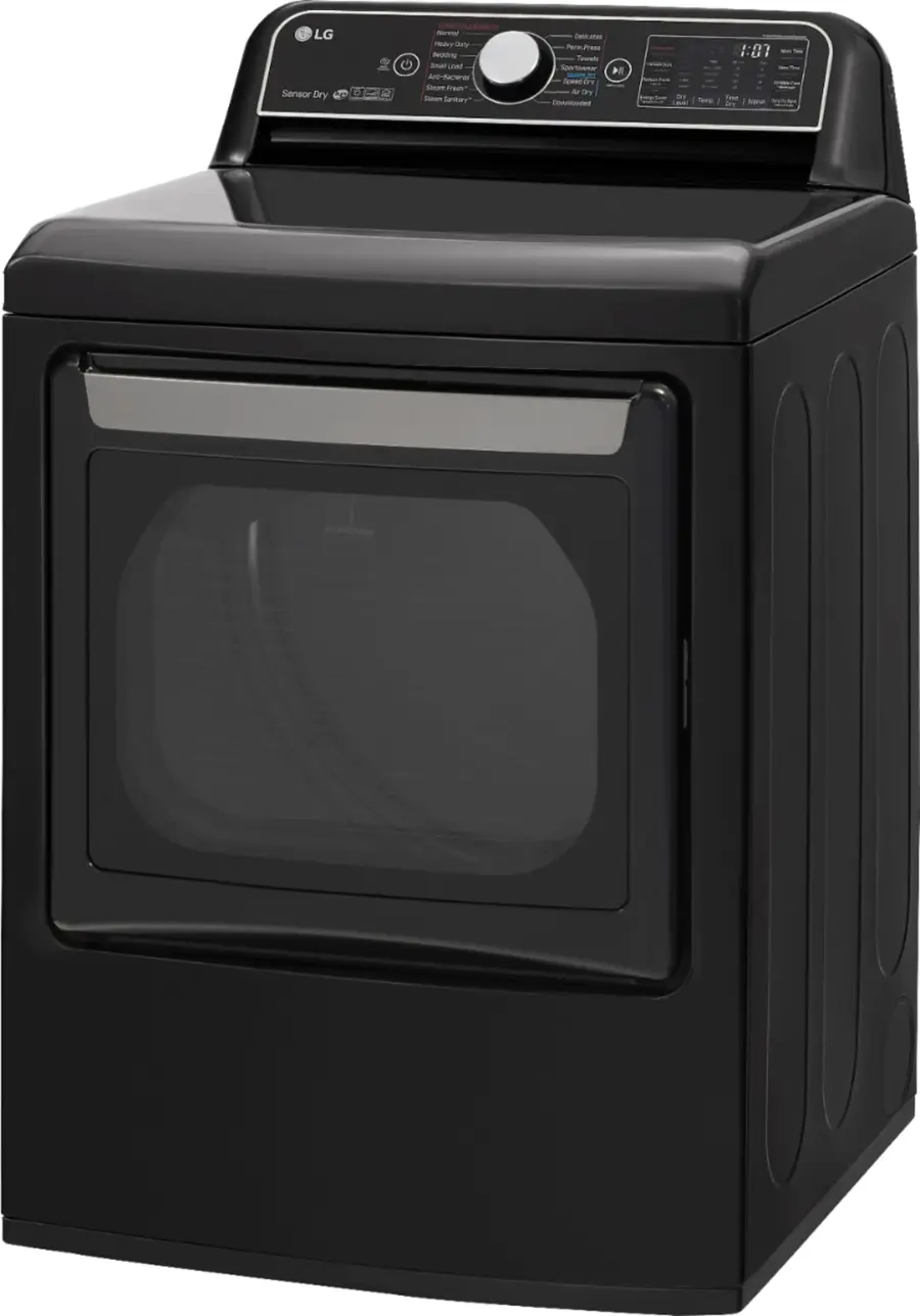 Alt View 6. LG - 7.3 Cu. Ft. Smart Electric Dryer with Steam and Sensor Dry - Black Steel.