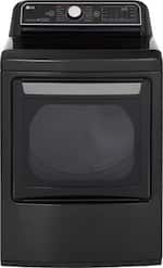 LG - 7.3 Cu. Ft. Smart Gas Dryer with Steam and Sensor Dry - Black Steel - Front_Standard