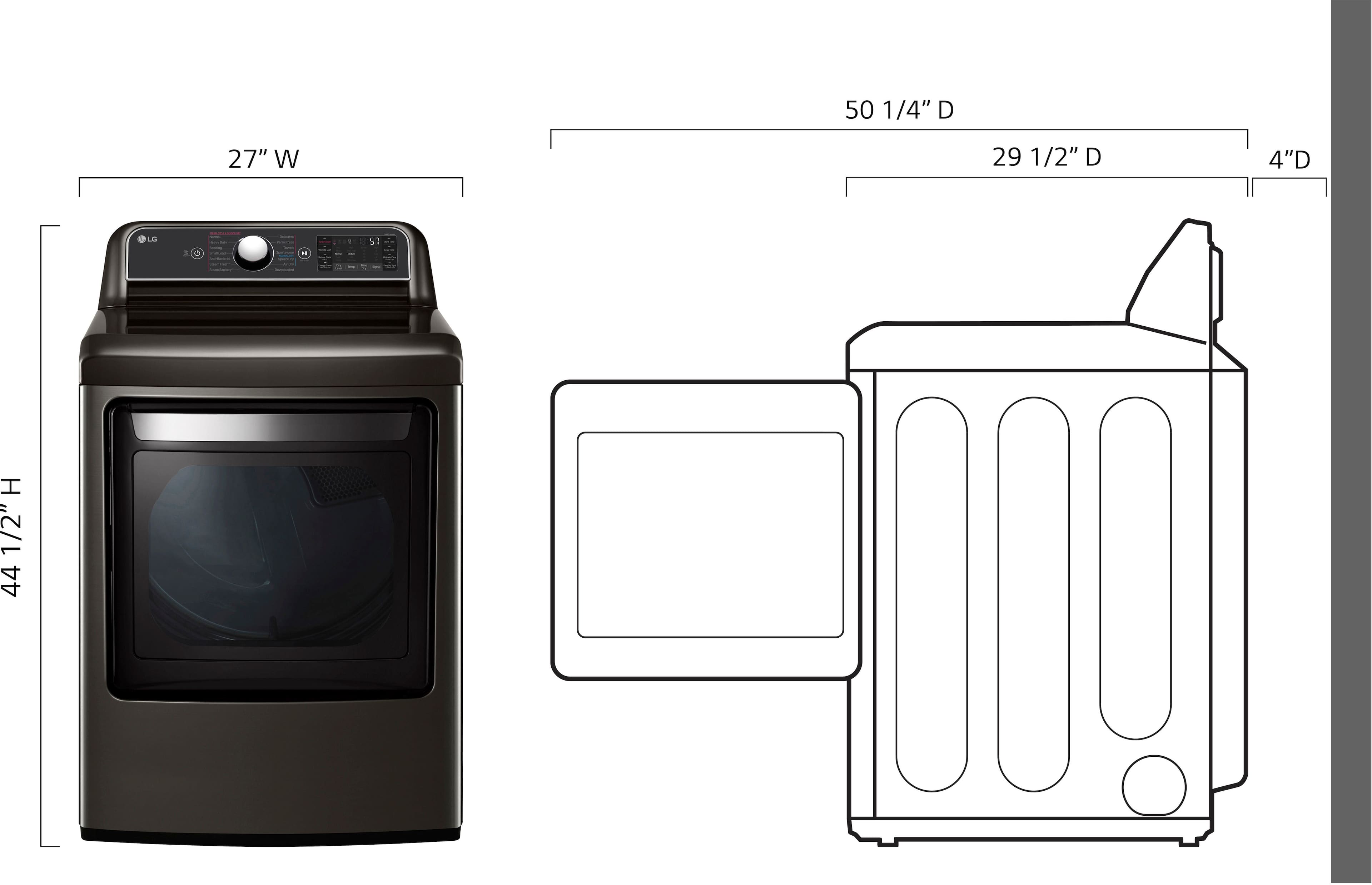 Left View: GE - 7.8 Cu. Ft. 12-Cycle Gas Dryer with Steam - Sapphire Blue