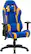 Angle. CorLiving - High-Back Ergonomic Gaming Chair - Blu/Mesh Yellow.