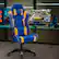 Alt View 19. CorLiving - High-Back Ergonomic Gaming Chair - Blu/Mesh Yellow.