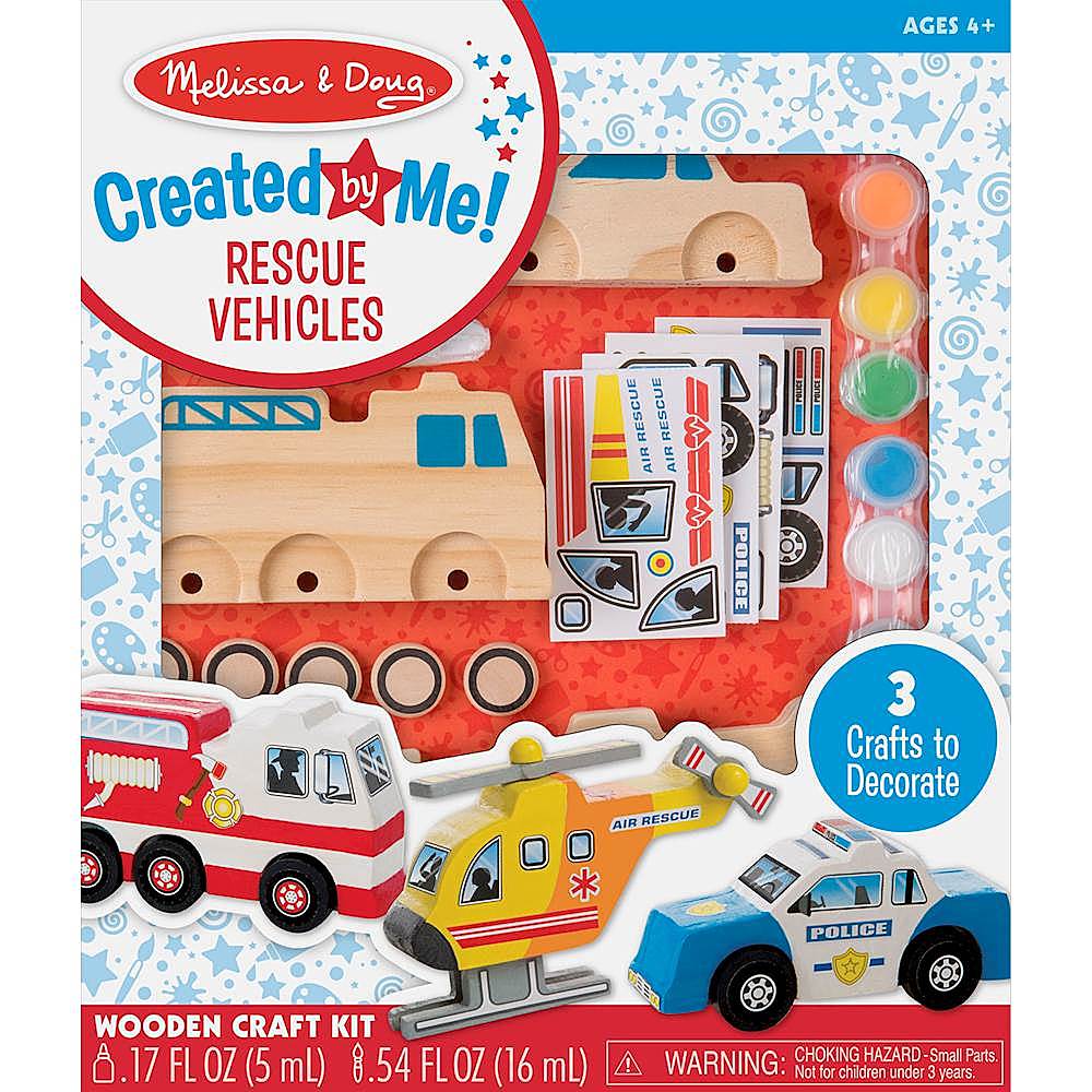 Melissa & Doug Decorate-Your-Own Wooden Craft Kits Set - Plane, Train, and  Race Car