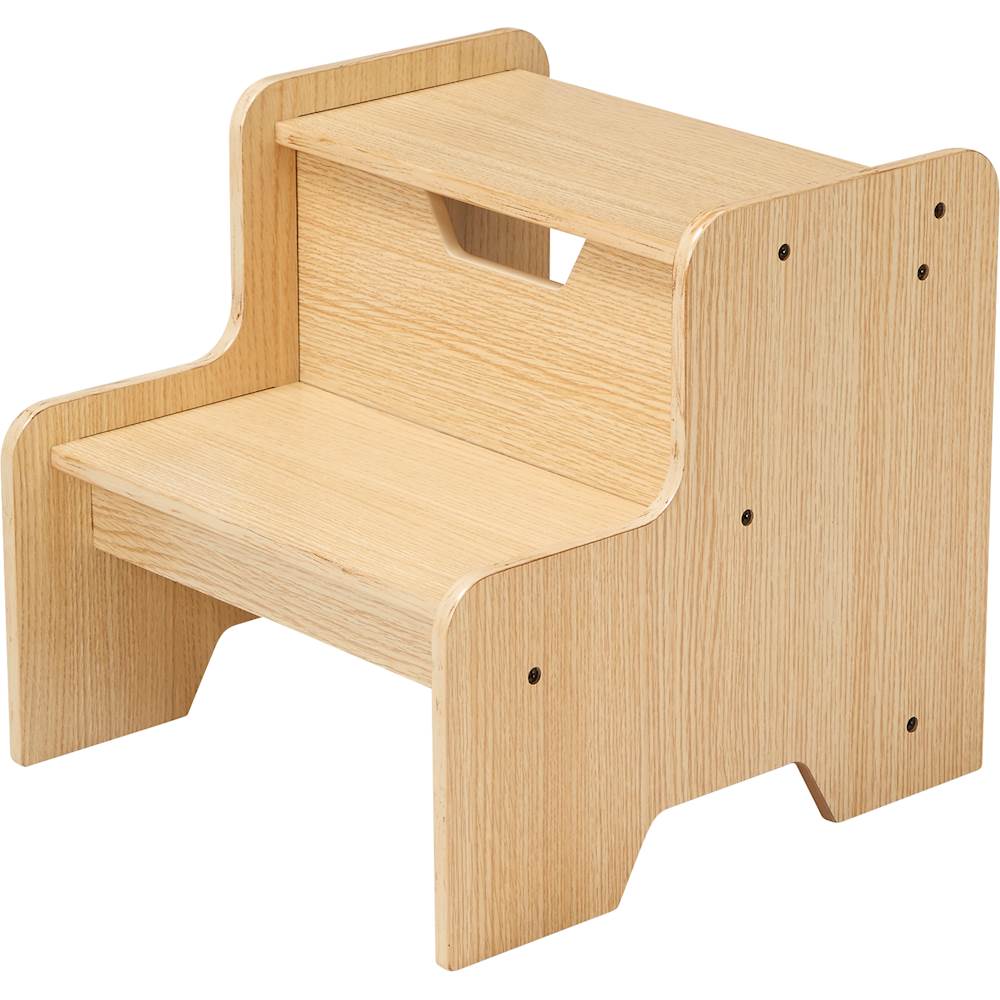 Left View: Melissa & Doug - Wooden Two-Step Stool - Natural Wood