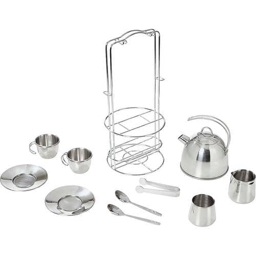 UPC 000772042512 product image for Melissa & Doug - Stainless Steel Tea Set and Storage Stand - Steel | upcitemdb.com