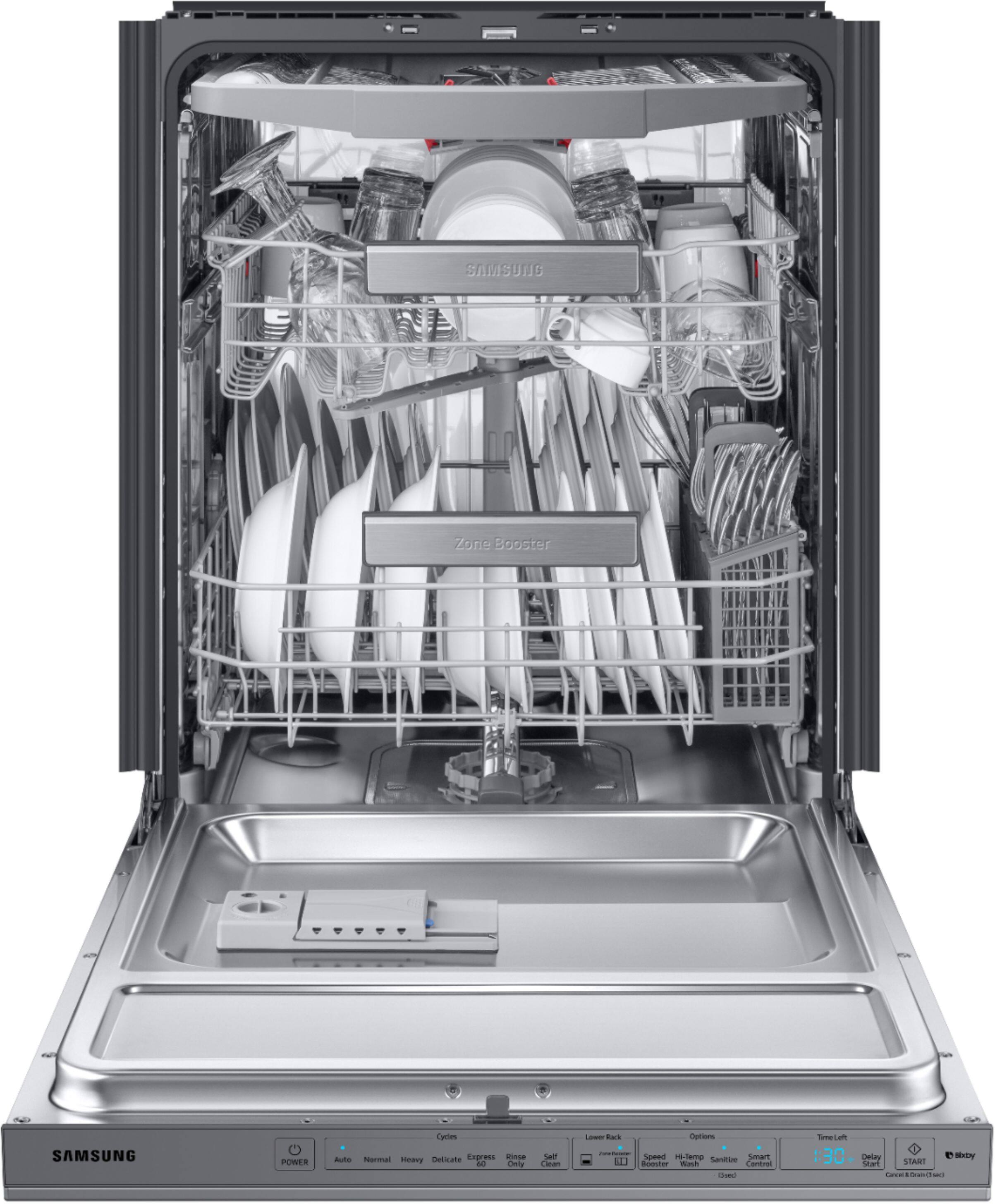 Alt View 12. Samsung - AutoRelease Dry Smart Built-In Stainless Steel Tub Dishwasher with 3rd Rack, Linear Wash, 39dBA - Stainless steel.