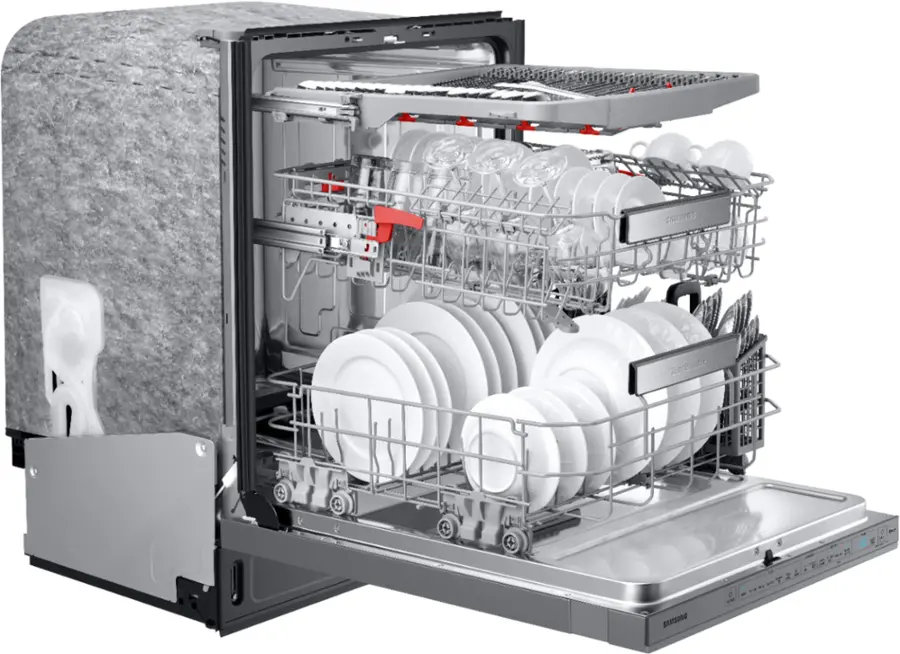 Alt View 16. Samsung - AutoRelease Dry Smart Built-In Stainless Steel Tub Dishwasher with 3rd Rack, Linear Wash, 39dBA - Stainless steel.