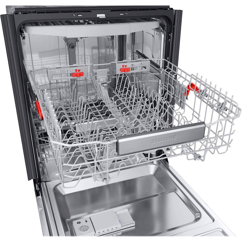 Alt View 26. Samsung - AutoRelease Dry Smart Built-In Stainless Steel Tub Dishwasher with 3rd Rack, Linear Wash, 39dBA - Stainless steel.