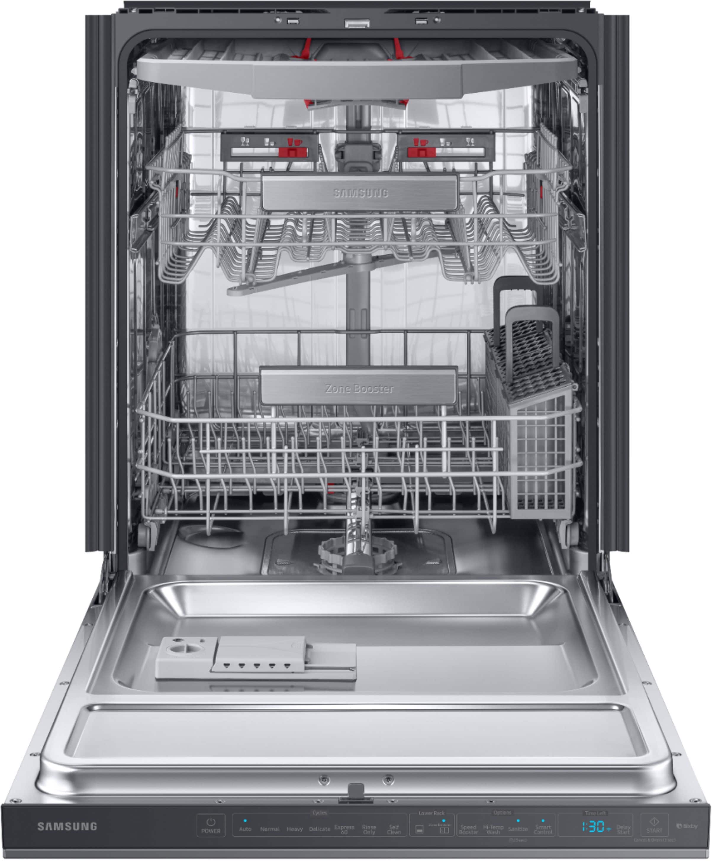 Alt View 11. Samsung - AutoRelease Dry Smart Built-In Stainless Steel Tub Dishwasher with 3rd Rack, Linear Wash, 39dBA - Black stainless steel.